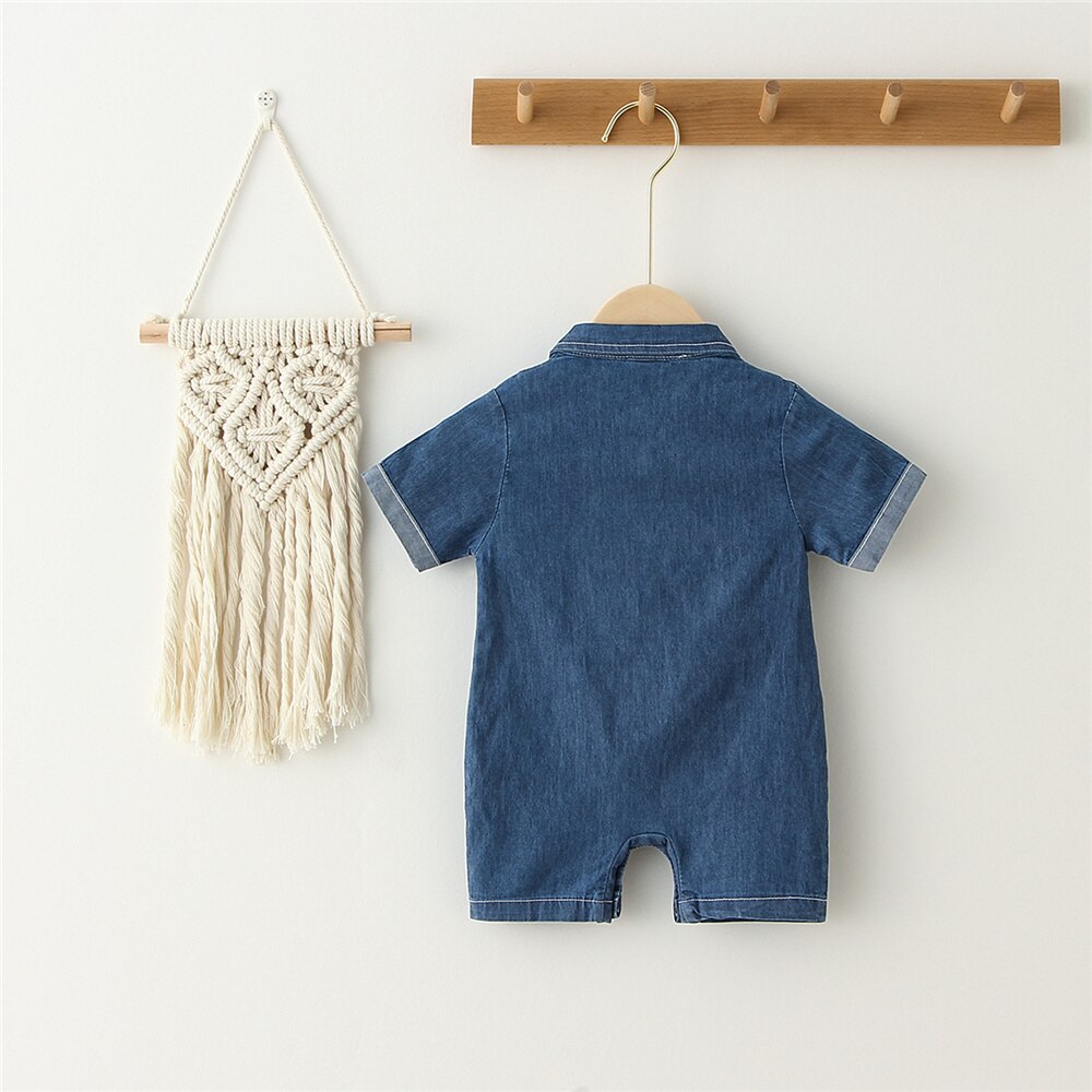 Baby Short Sleeve Denim Rompers