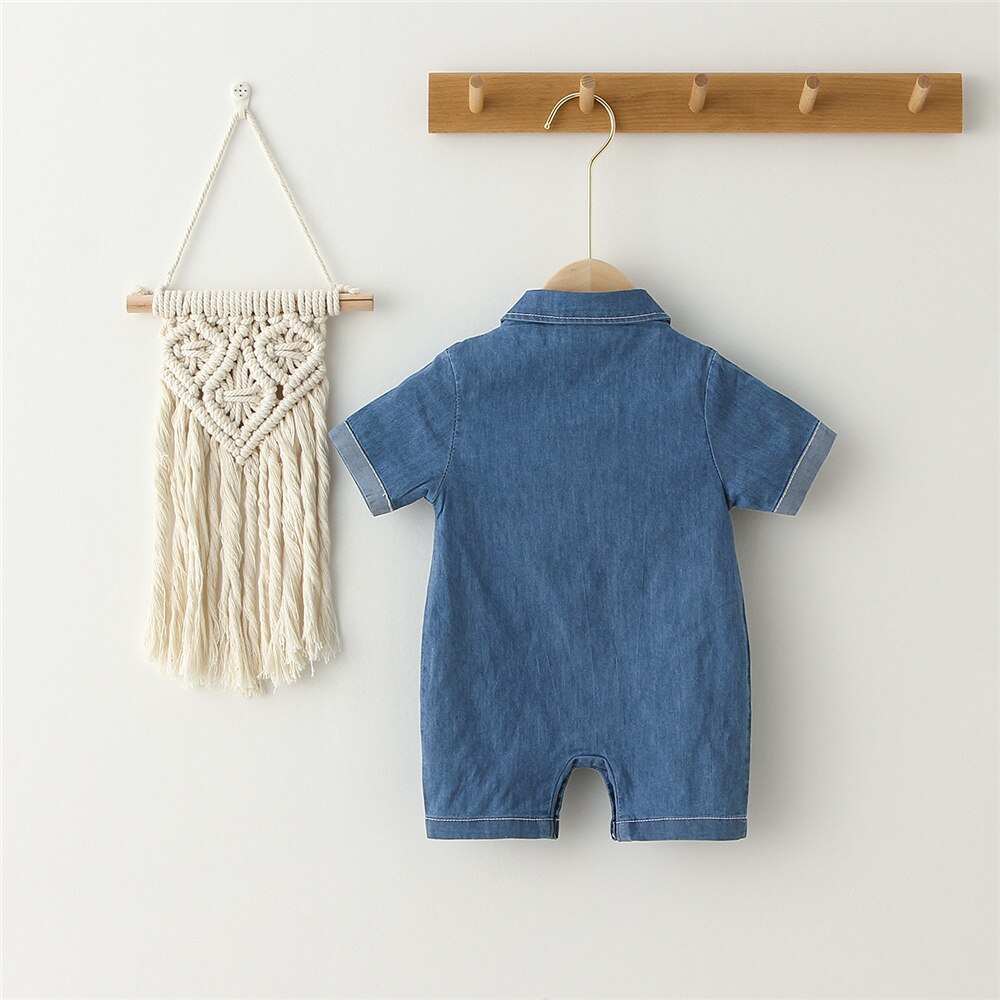 Baby Short Sleeve Denim Rompers