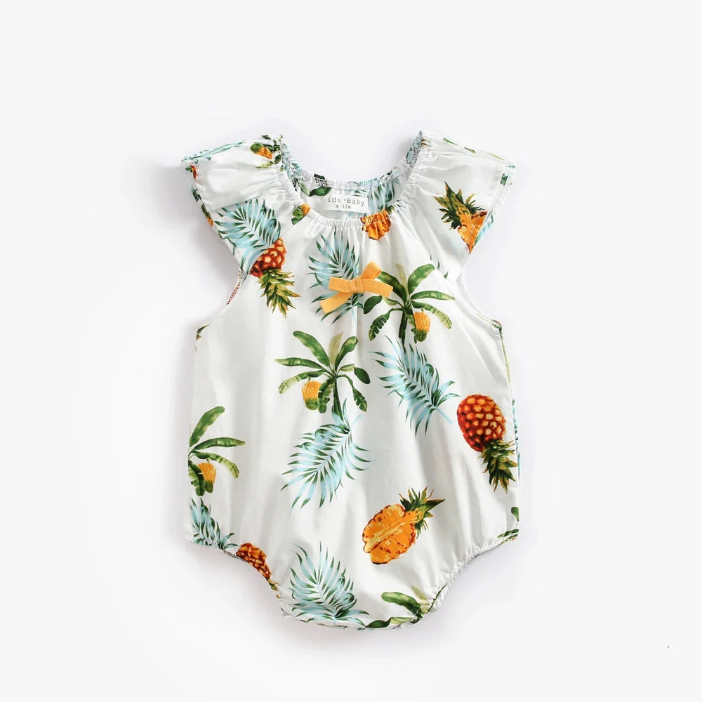Tropical Sleeveless Bodysuit Romper