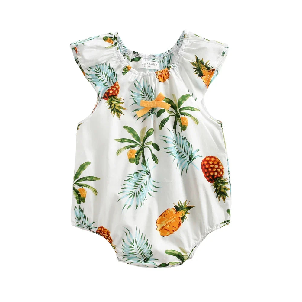 Tropical Sleeveless Bodysuit Romper