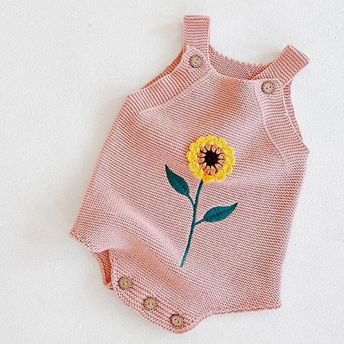 Sunflower Knitted Bodysuit Romper
