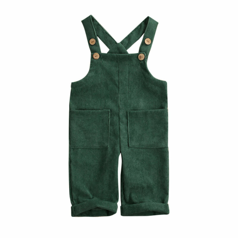 Soft Cotton Corduroy Suspender Jumpsuit Romper Overalls