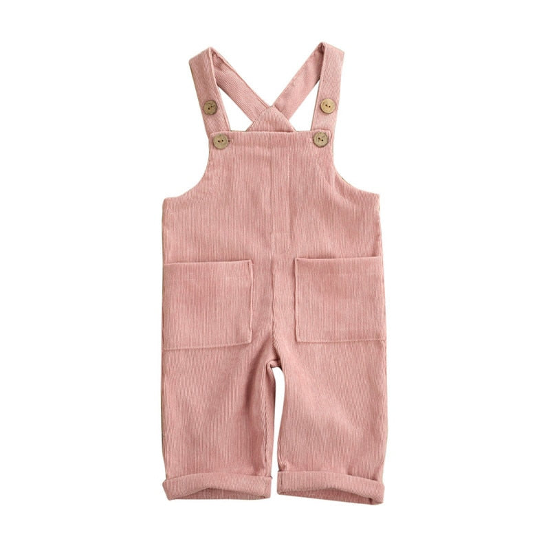 Soft Cotton Corduroy Suspender Jumpsuit Romper Overalls