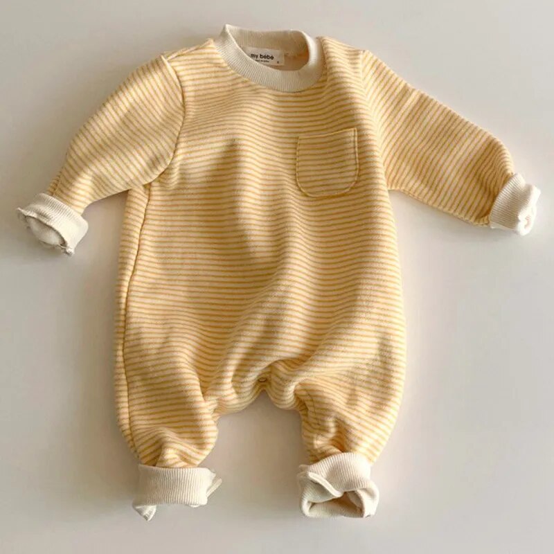 Thick Striped Sweater Jumpsuit Romper