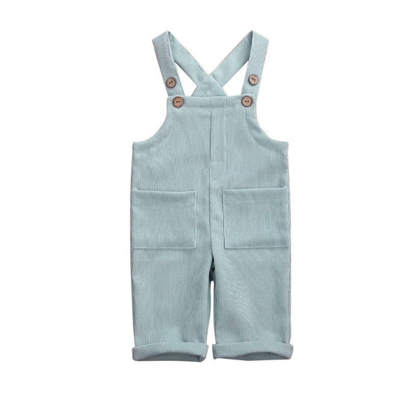 Soft Cotton Corduroy Suspender Jumpsuit Romper Overalls