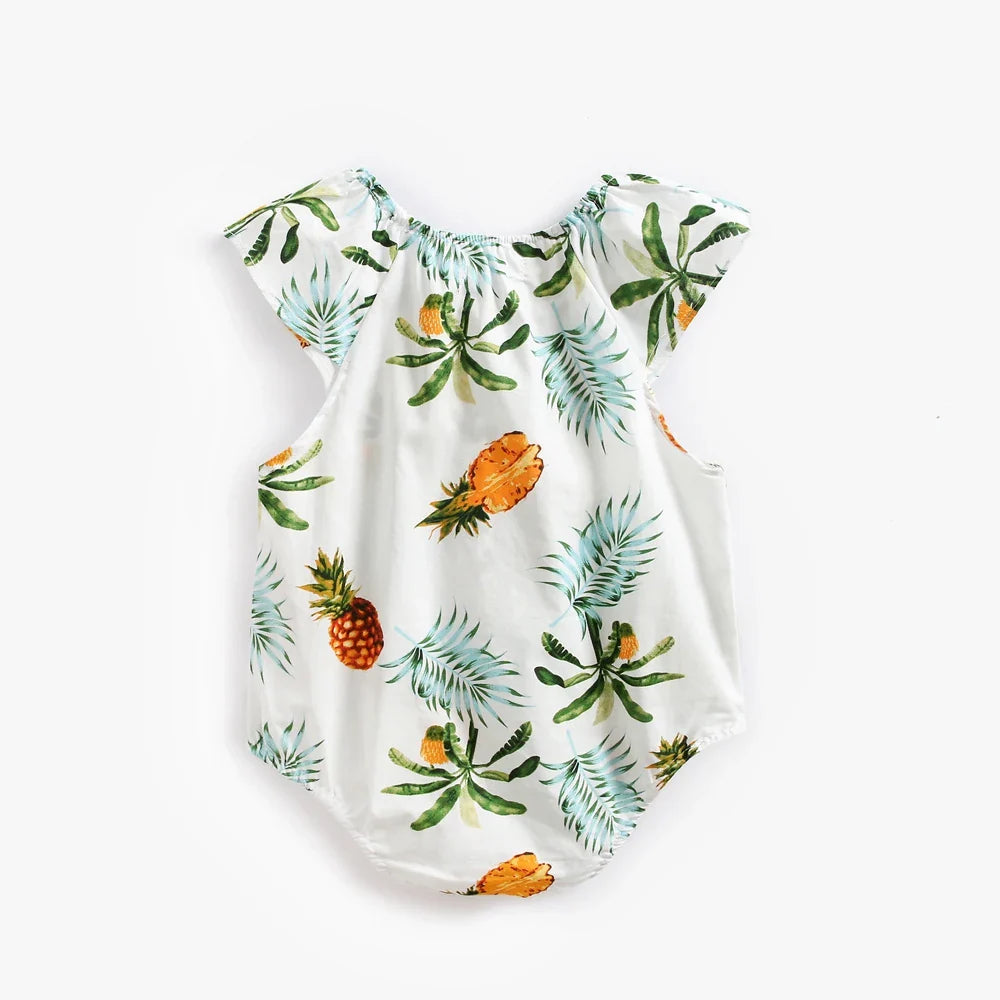 Tropical Sleeveless Bodysuit Romper