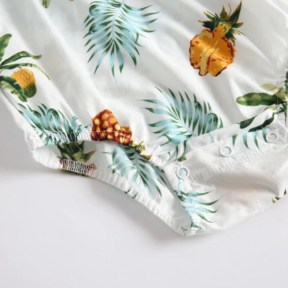 Tropical Sleeveless Bodysuit Romper