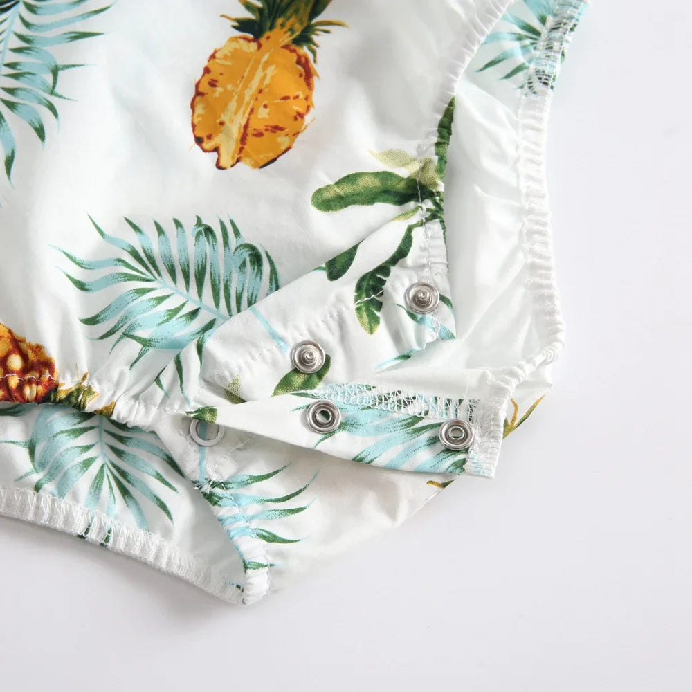 Tropical Sleeveless Bodysuit Romper