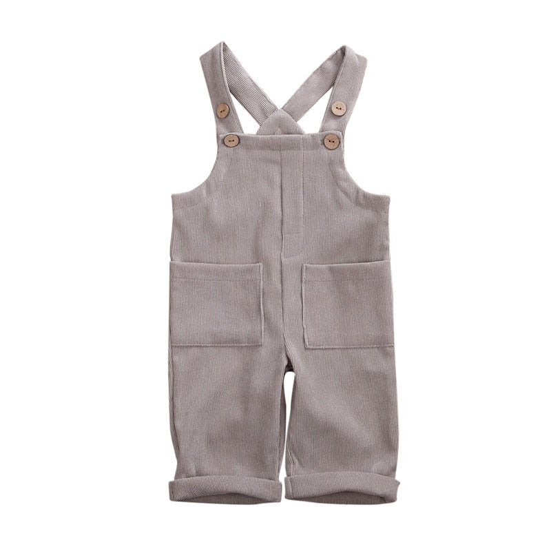 Soft Cotton Corduroy Suspender Jumpsuit Romper Overalls