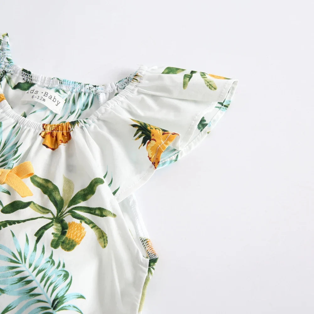 Tropical Sleeveless Bodysuit Romper