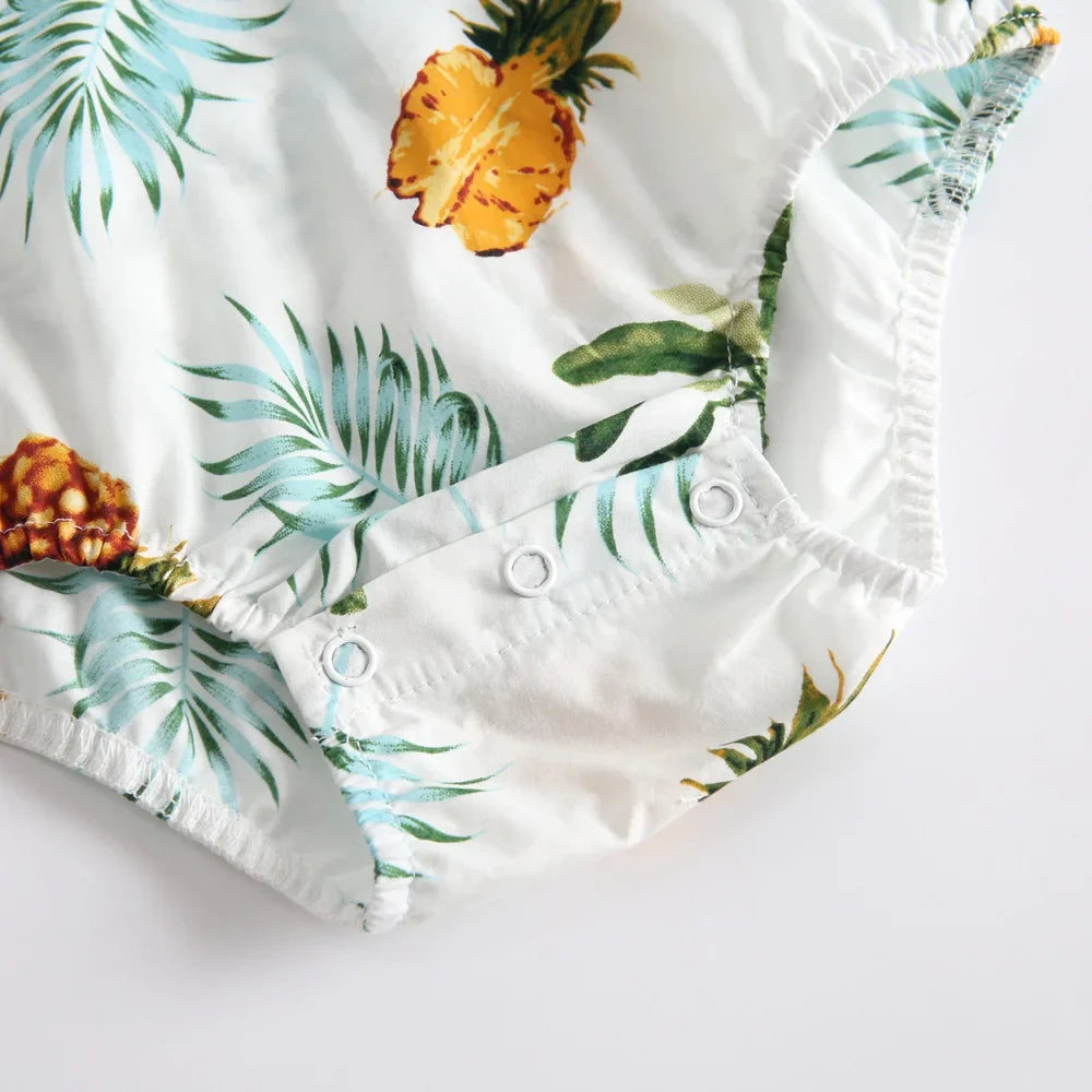 Tropical Sleeveless Bodysuit Romper