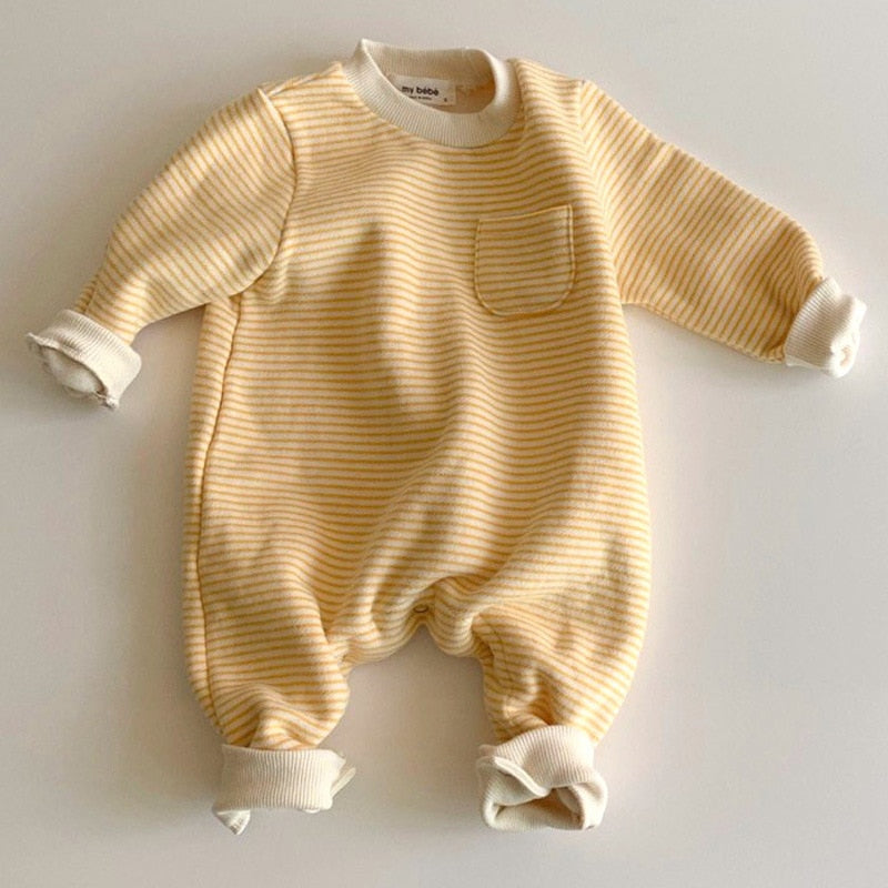 Thick Striped Sweater Jumpsuit Romper