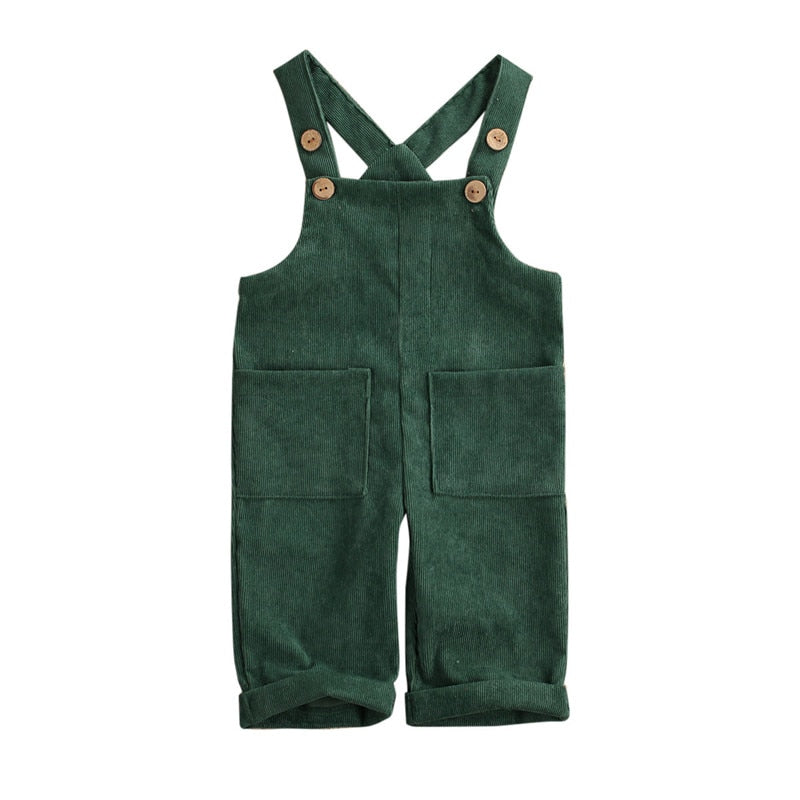 Soft Cotton Corduroy Suspender Jumpsuit Romper Overalls
