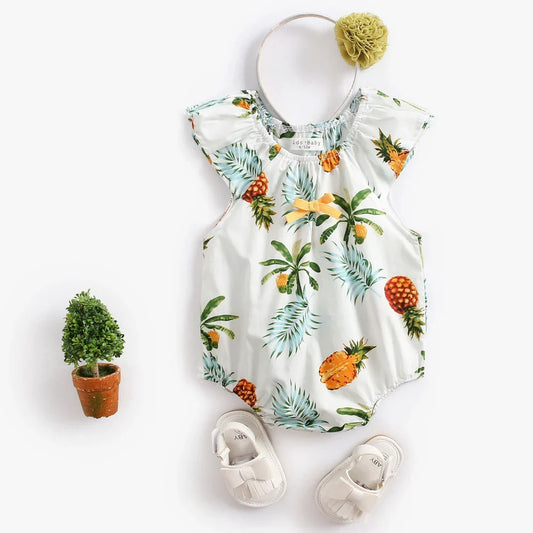 Tropical Sleeveless Bodysuit Romper