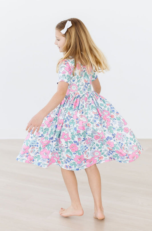 Hydrangea S/S Pocket Twirl Floral Dress