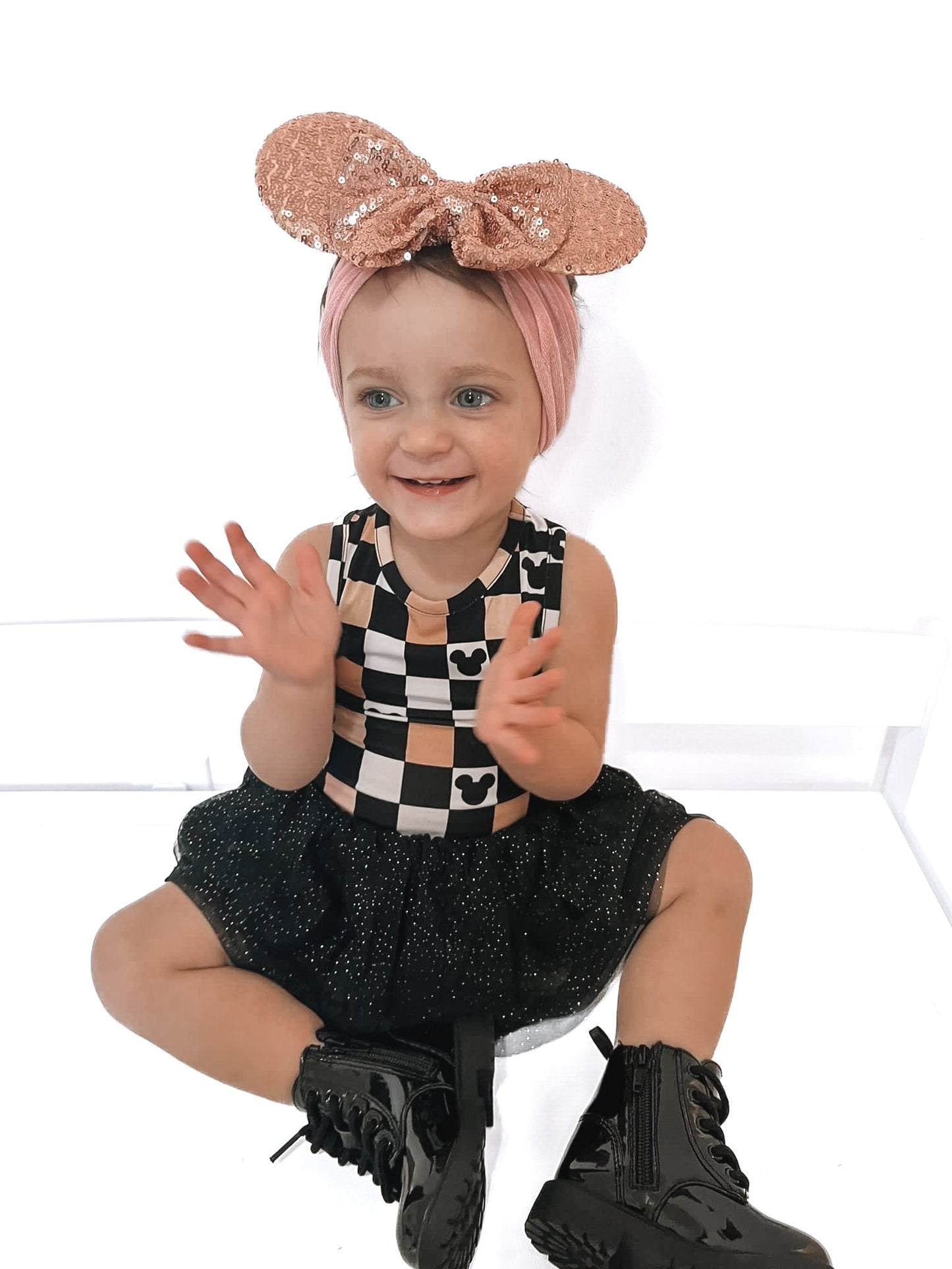 Mouse Checkers (black) | Tutu Bodysuit Romper Dress