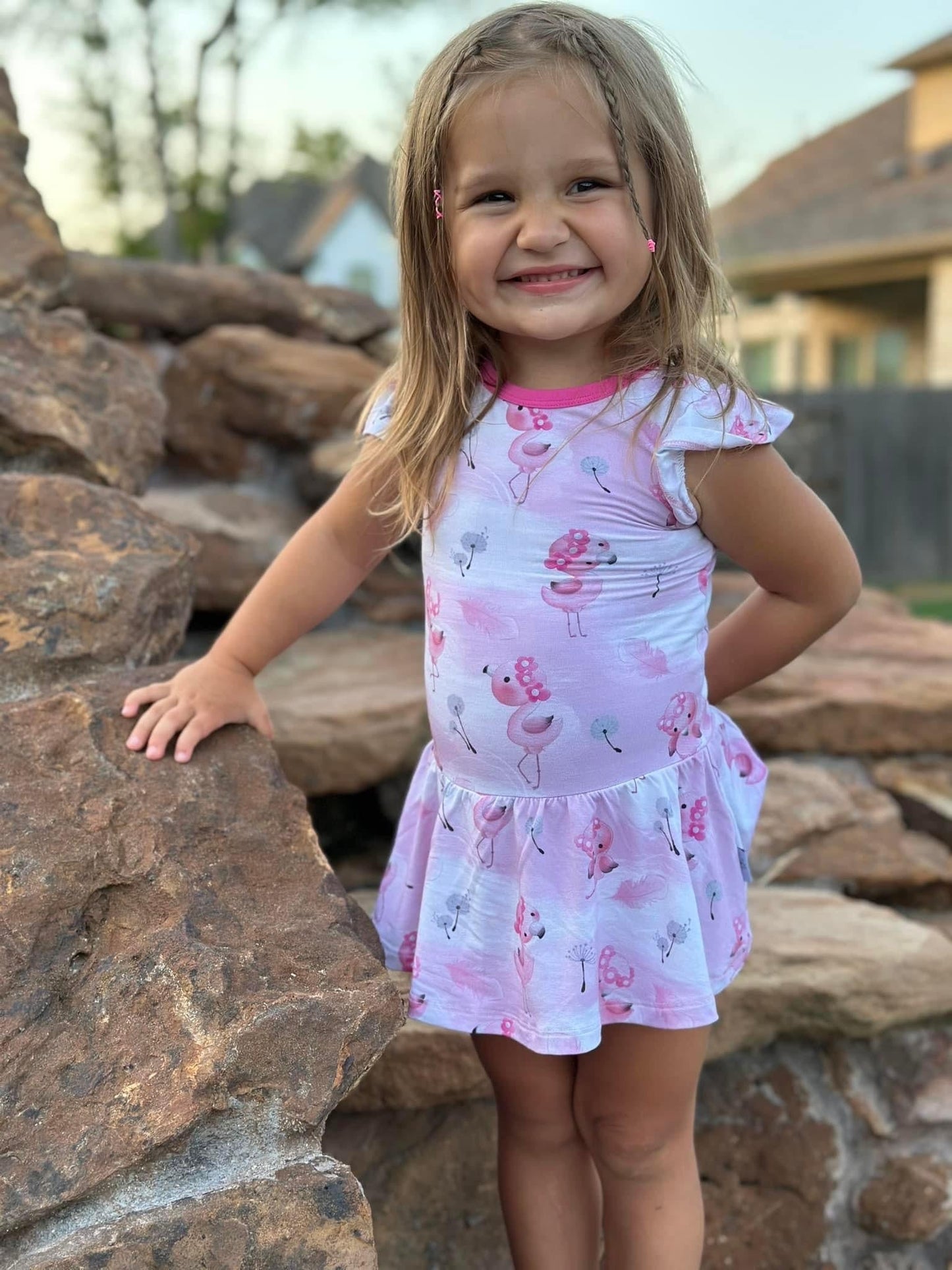 Let’s Flamingle - Bodysuit Romper Dress