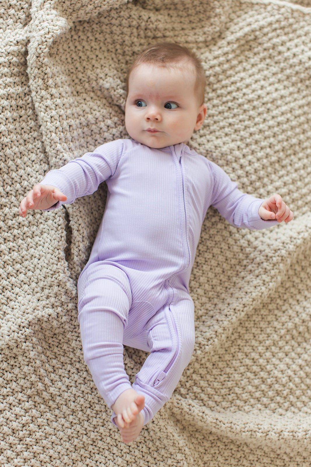 Hydrangea (ribbed) - Zippy Zipper Romper