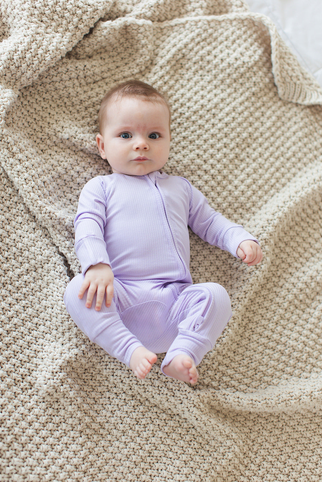 Hydrangea (ribbed) - Zippy Zipper Romper