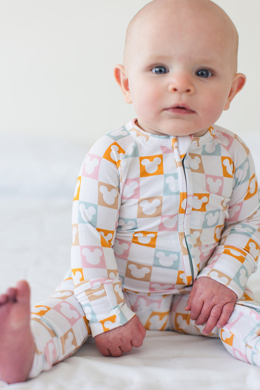 Checkerboard Charm - Zippy Zipper Romper