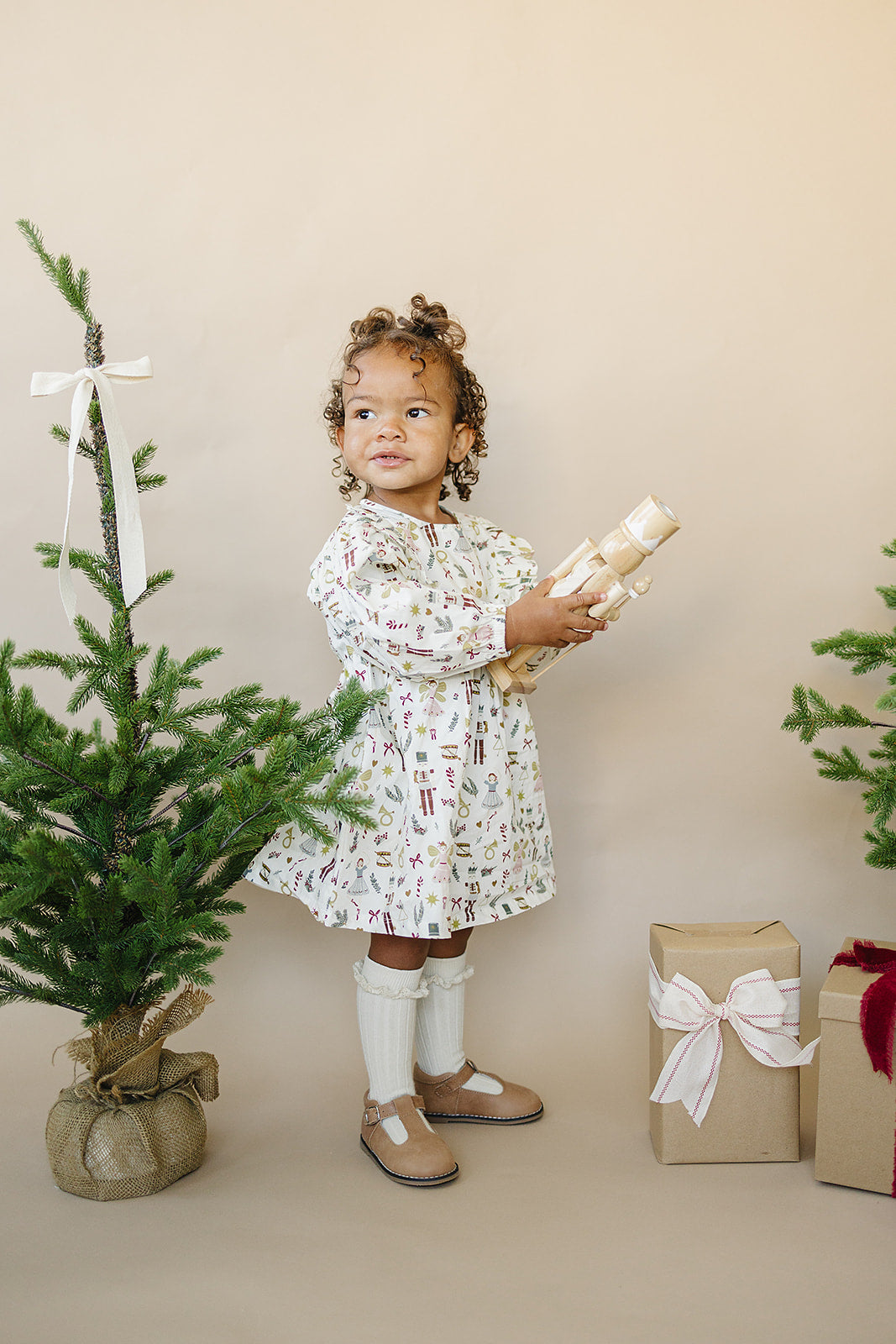 Nutcracker Long Sleeve Ruffle Dress Bloomers Set