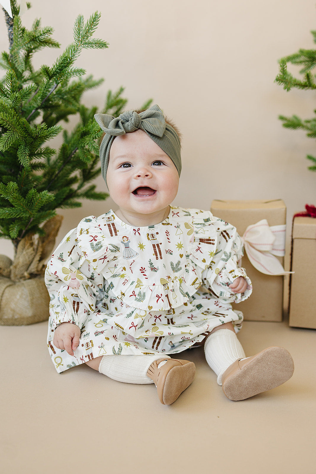 Nutcracker Long Sleeve Ruffle Dress Bloomers Set