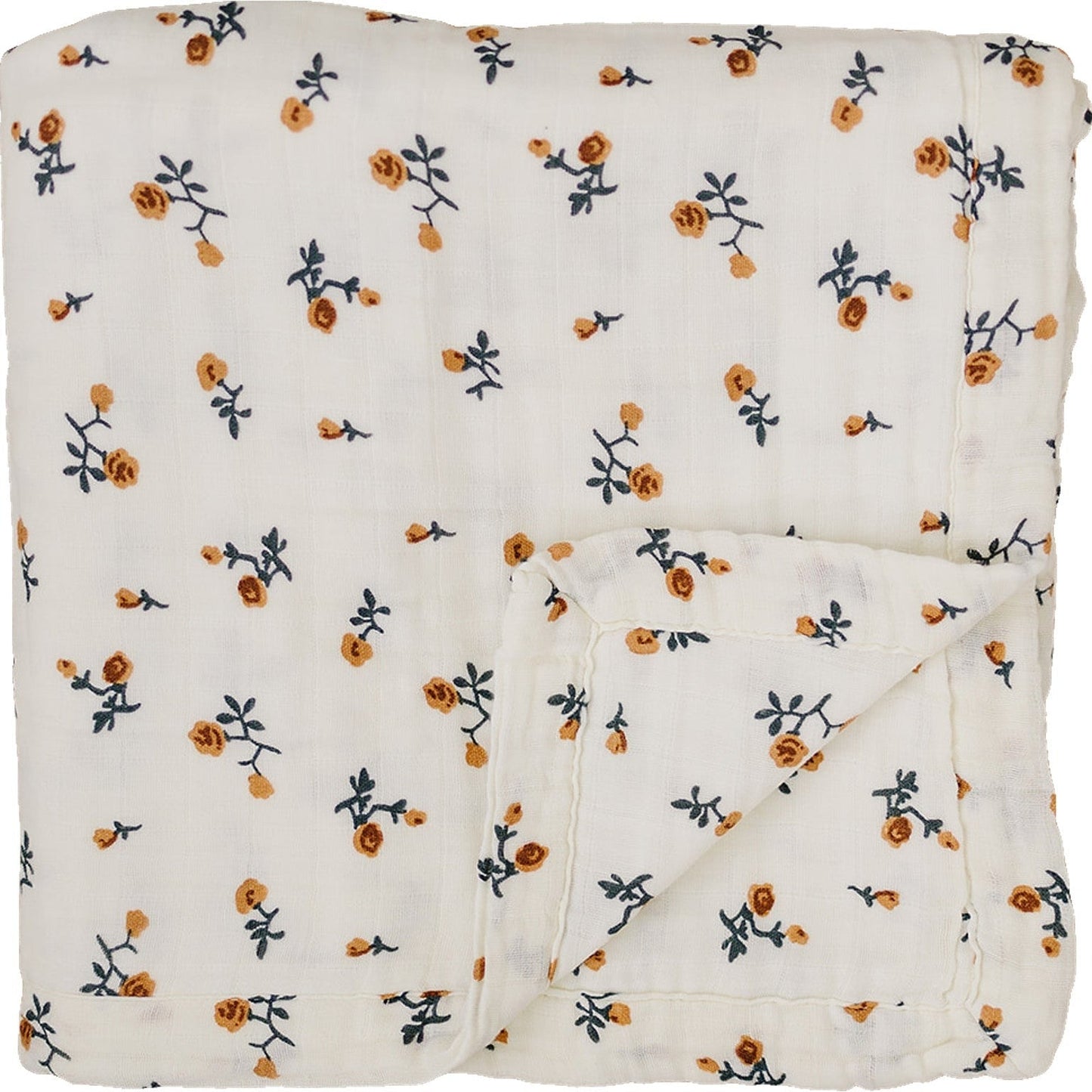 Cream Floral Muslin Quilt Blanket
