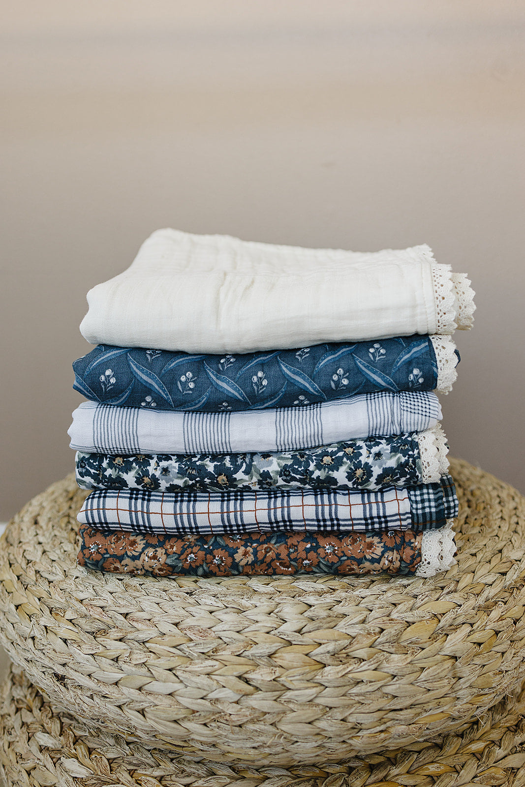 Vintage Plaid + Navy Plaid Muslin Quilt Blanket