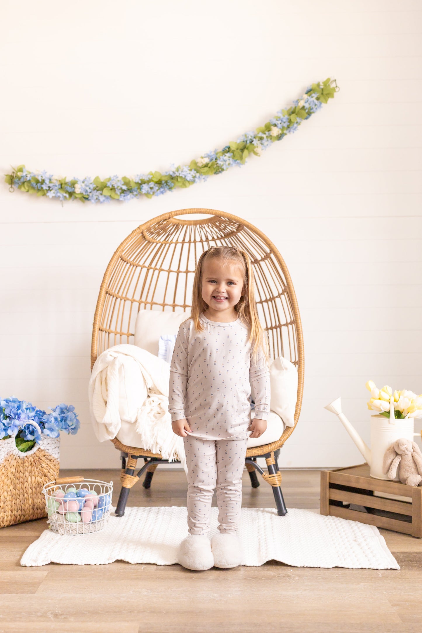 Tiny Tulips 2pc Floral Bamboo Pajamas