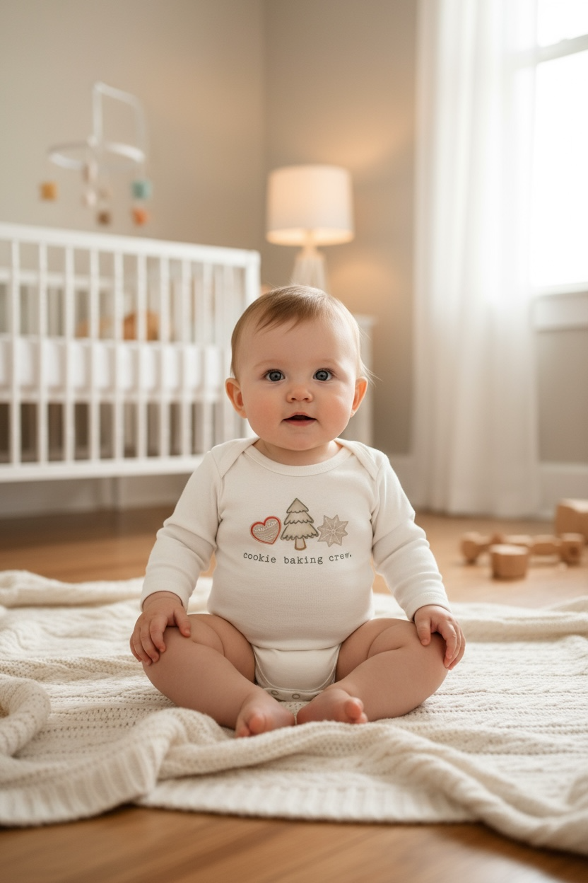 Cookie Baking Crew Organic Baby Bodysuit Long Sleeve