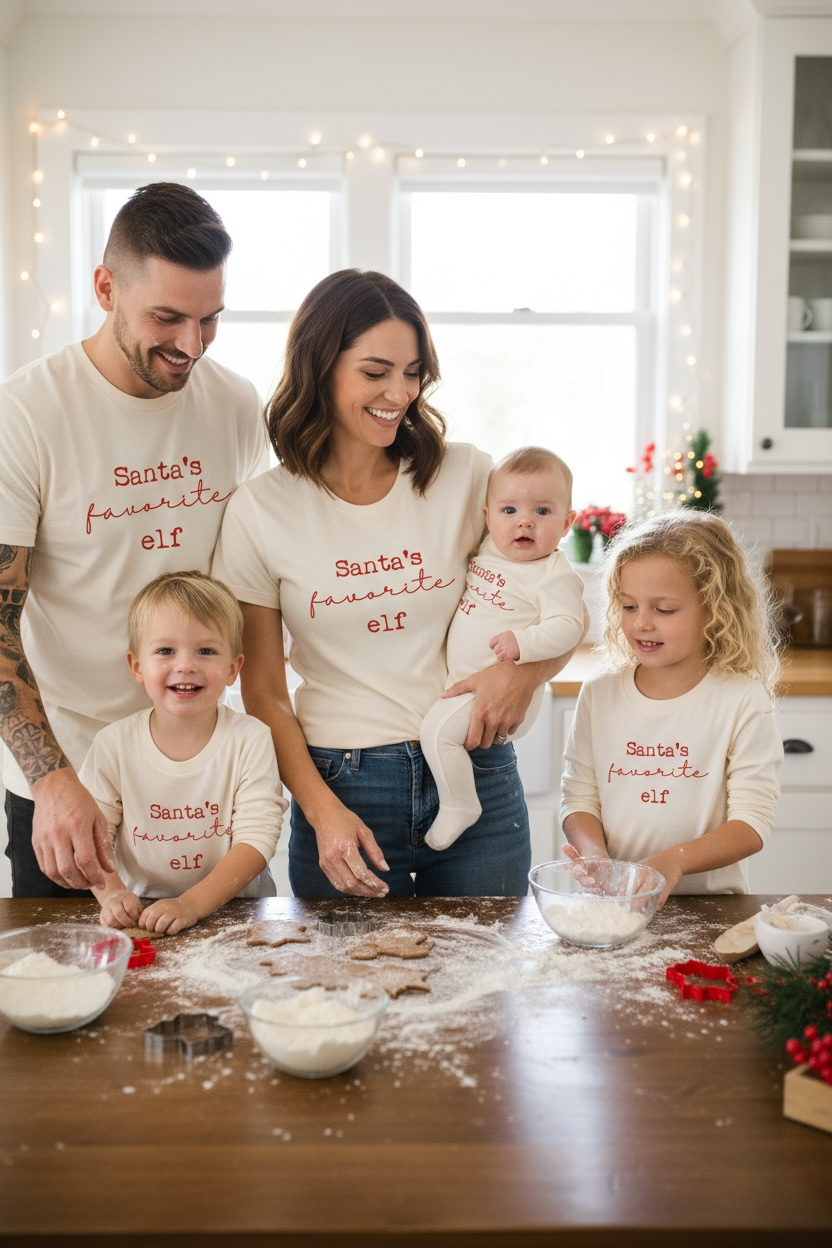 Santa's Favorite Elf Organic Baby Bodysuit Long Sleeve