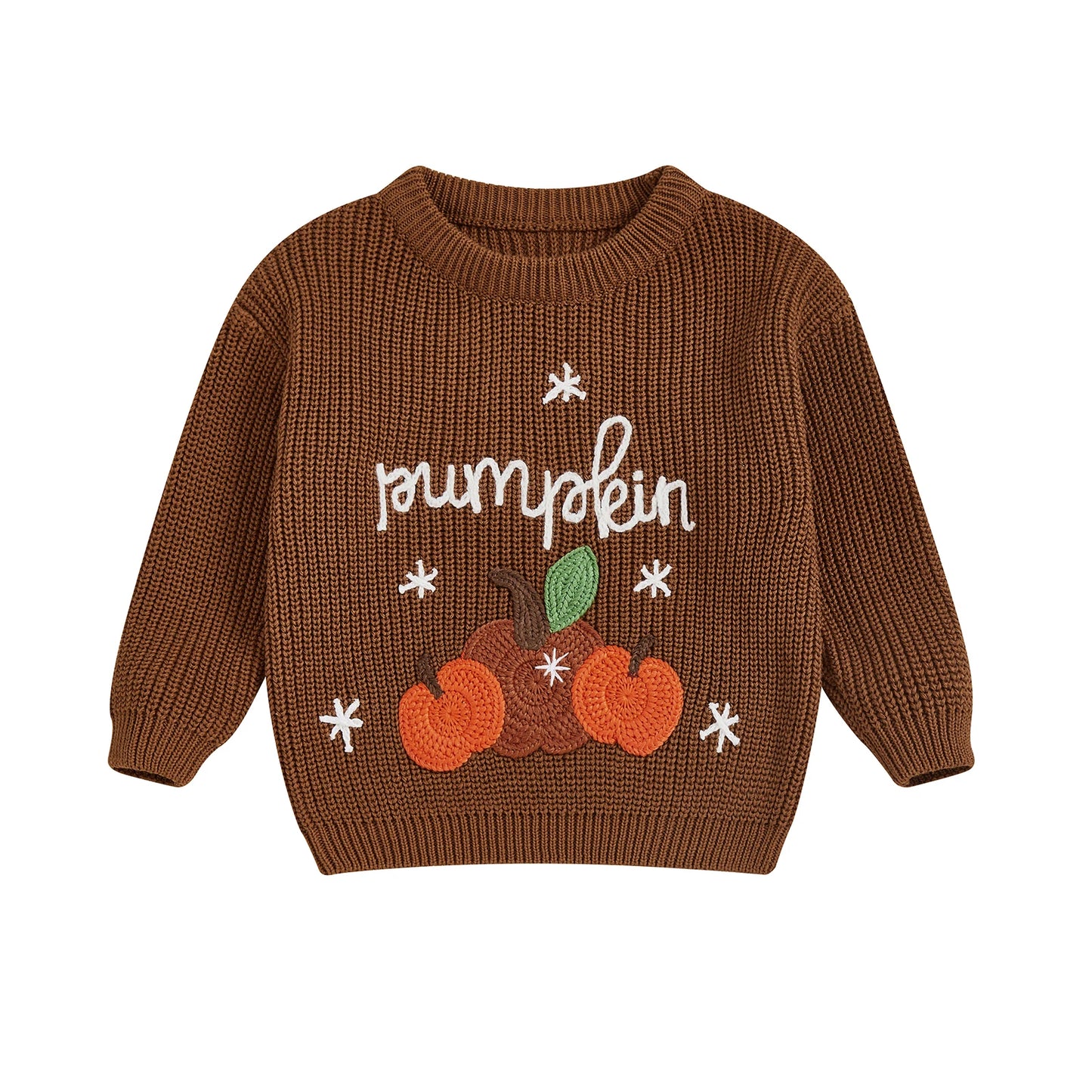 Baby Toddler Kids Boys Girls Halloween Fall Sweater Long Sleeve Round Neck Pumpkin/ Pumpkin Season Truck/Ghost Embroidery Knit Top