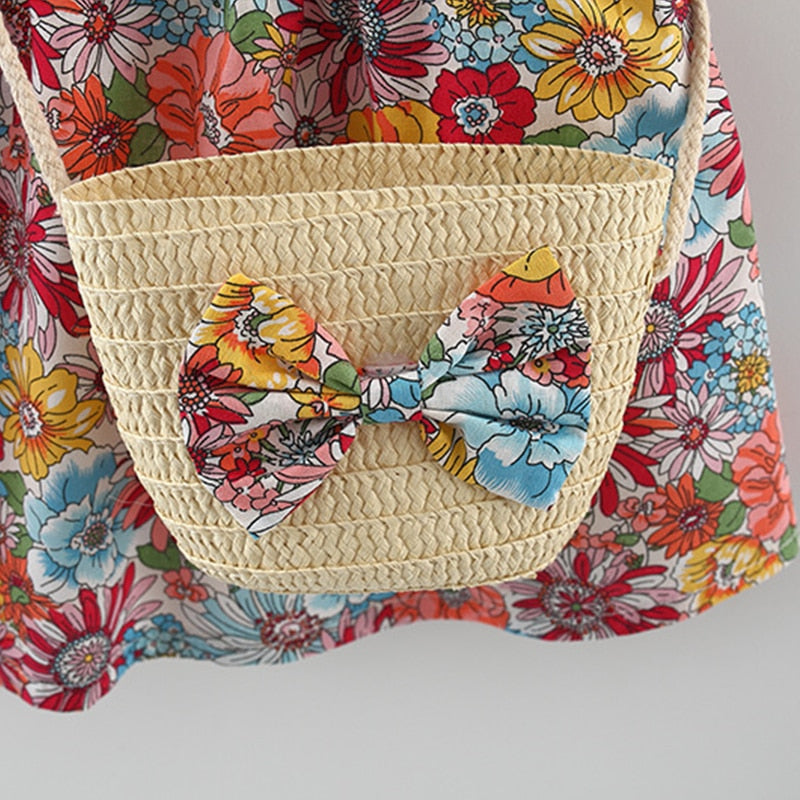 Sleeveless Infant Baby Girl Dress With Bag