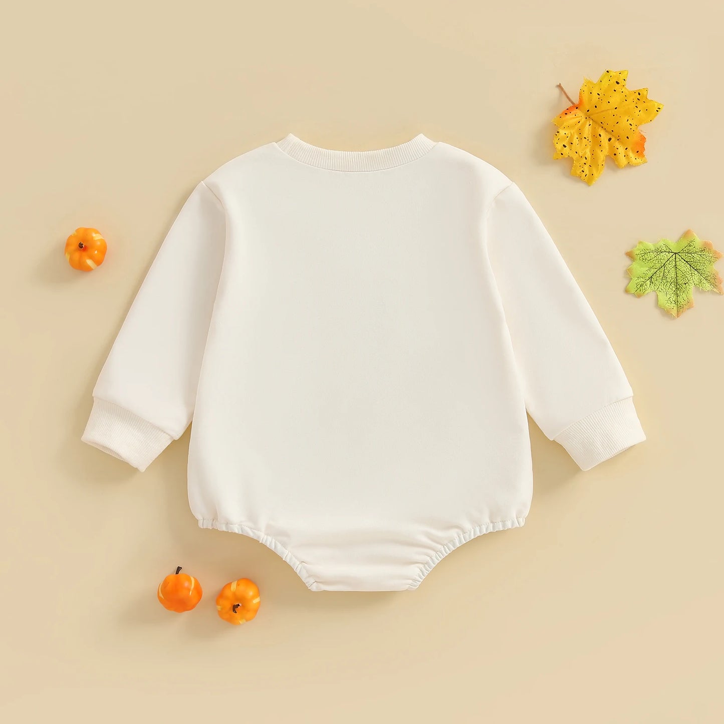 Baby Girls Boys Bubble Romper Halloween Clothes Pumpkin Print Long Sleeve Fall Bodysuit Jumpsuit