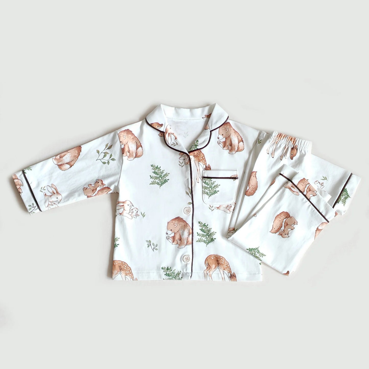 Toddler Kid Baby Boy Girl 2Pcs Clothes Set 100% Cotton Autumn Winter Pajamas Set Animals Print