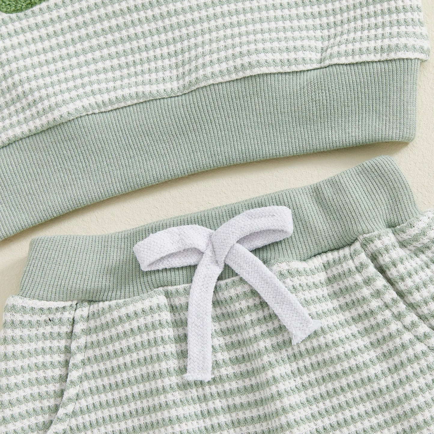 Baby Toddler Boys 2Pcs Fall Striped Outfit Letter Embroidery Long Sleeve Top and Elastic Pants Jogger Set