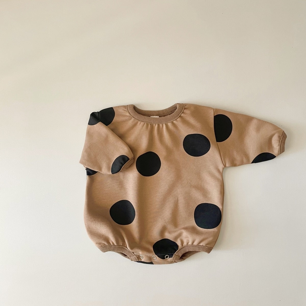 Long Sleeve Polka Dot Bodysuit Romper