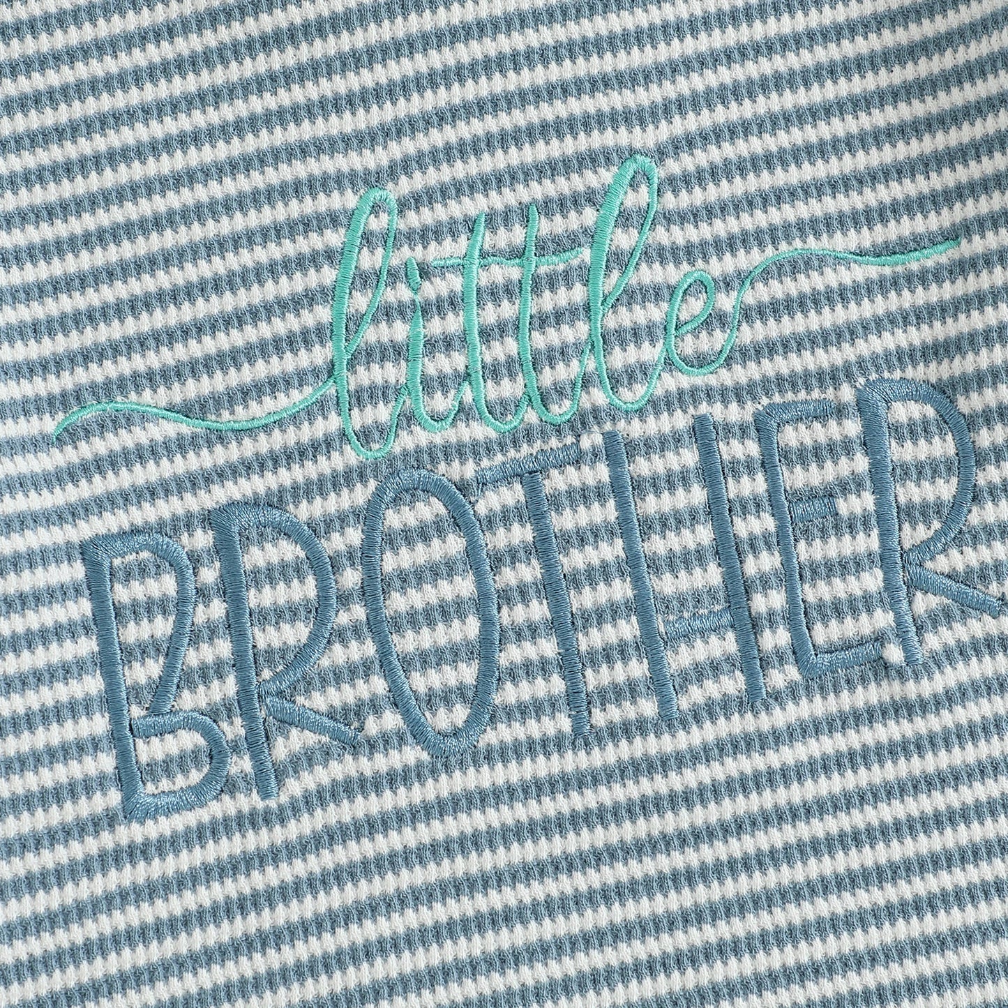 Baby Boys Girls Fall Romper Stripe Letter Little Brother Sister Embroidery Long Sleeve Crew Neck Bubble Jumpsuit