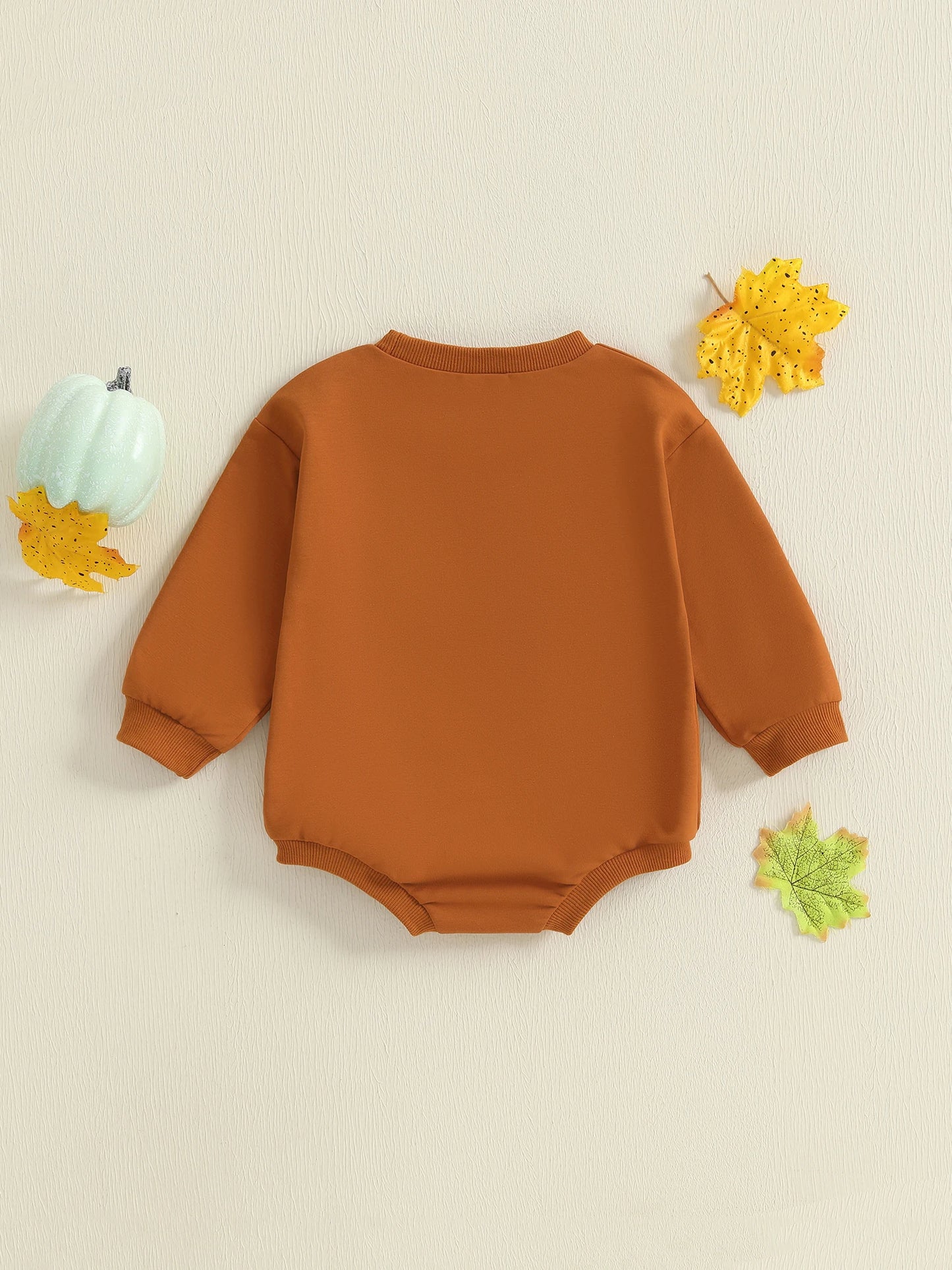 Baby Boys Girls Halloween Thanksgiving Fall Bubble Romper Casual Pumpkin Embroidery Long Sleeve Jumpsuit Toddler Cute Clothes
