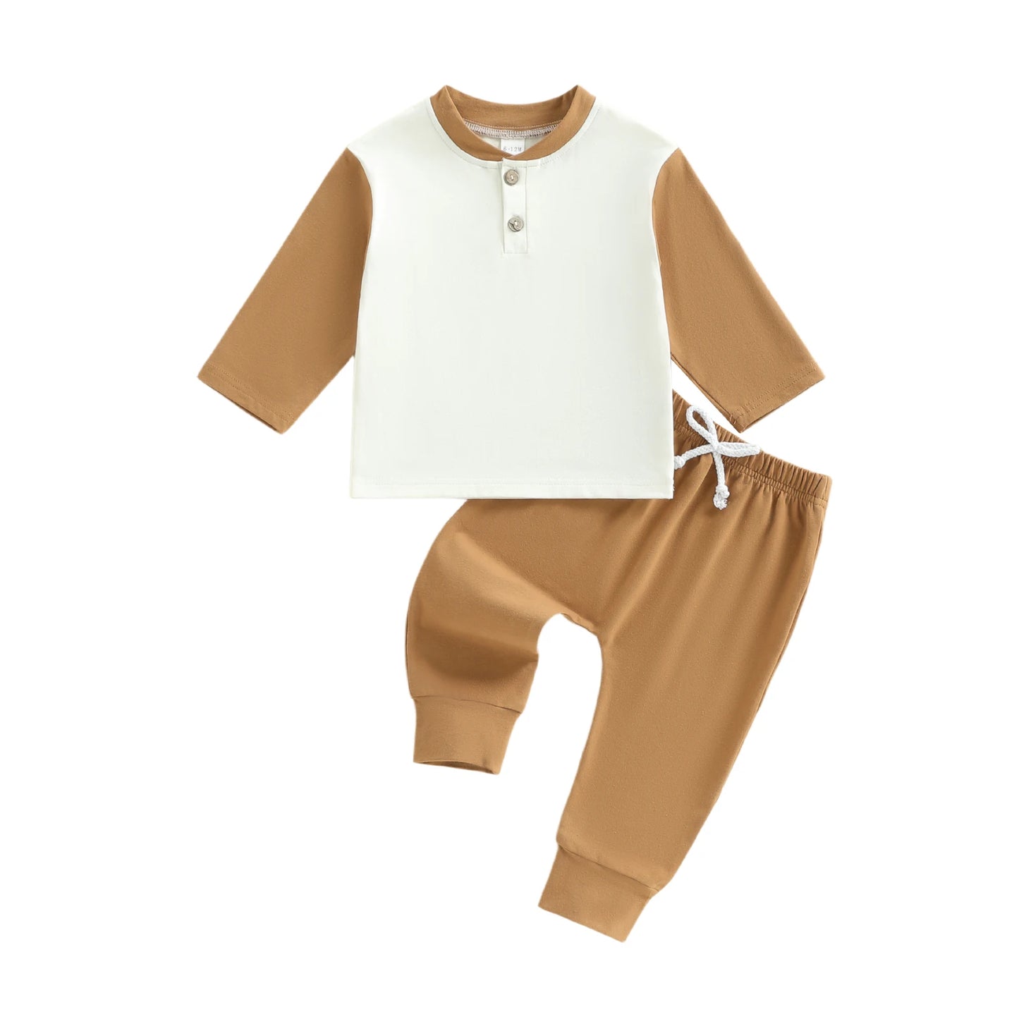 Baby Toddler Boys 2Pcs Outfit Long Sleeve Contrast Color Top Pants Set