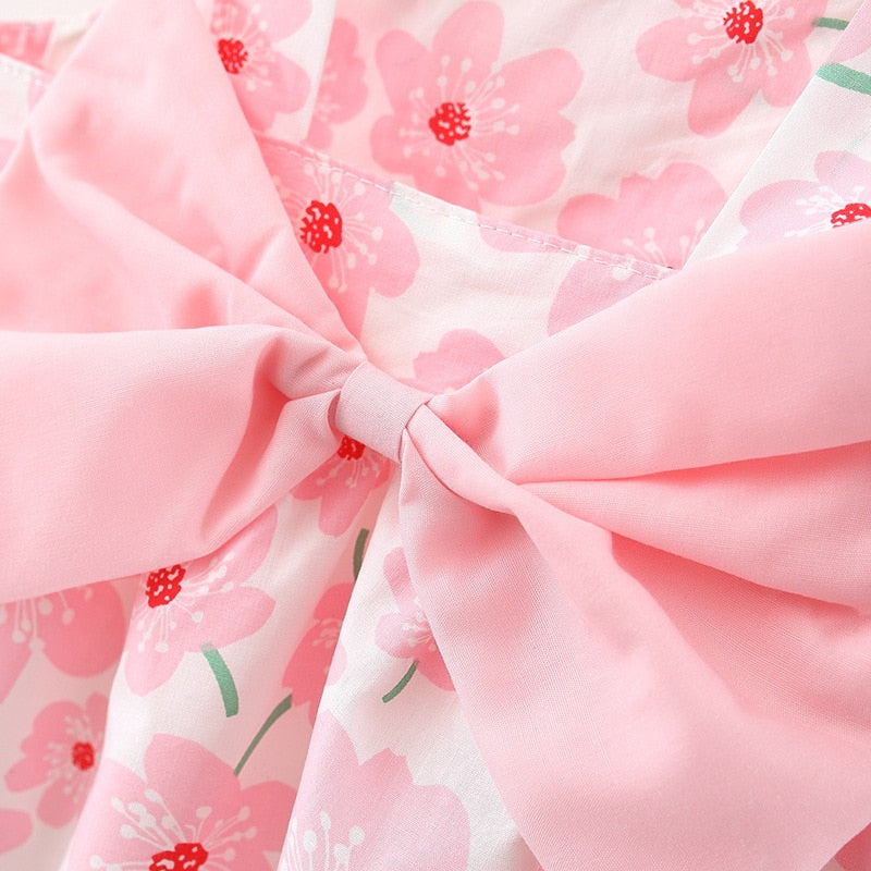 Summer Flower Girl Dress With Hat Set