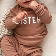 Load image into Gallery viewer, Baby Toddler Girls 2Pcs Outfit Sister Letter Print Long Sleeve Top + Elastic Waist Pants Set
