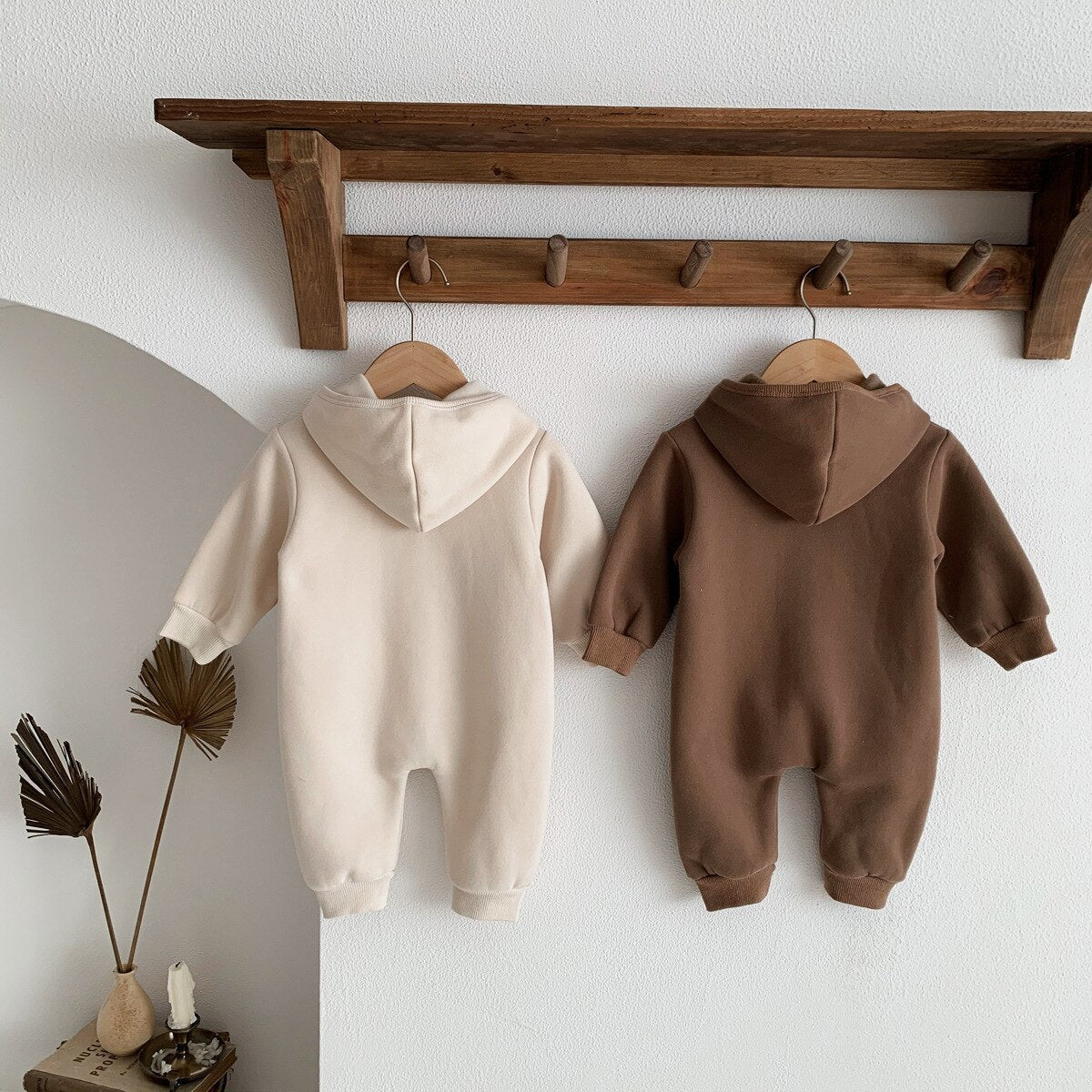 Teddy Bear Patch Hoodie Jumpsuit Romper
