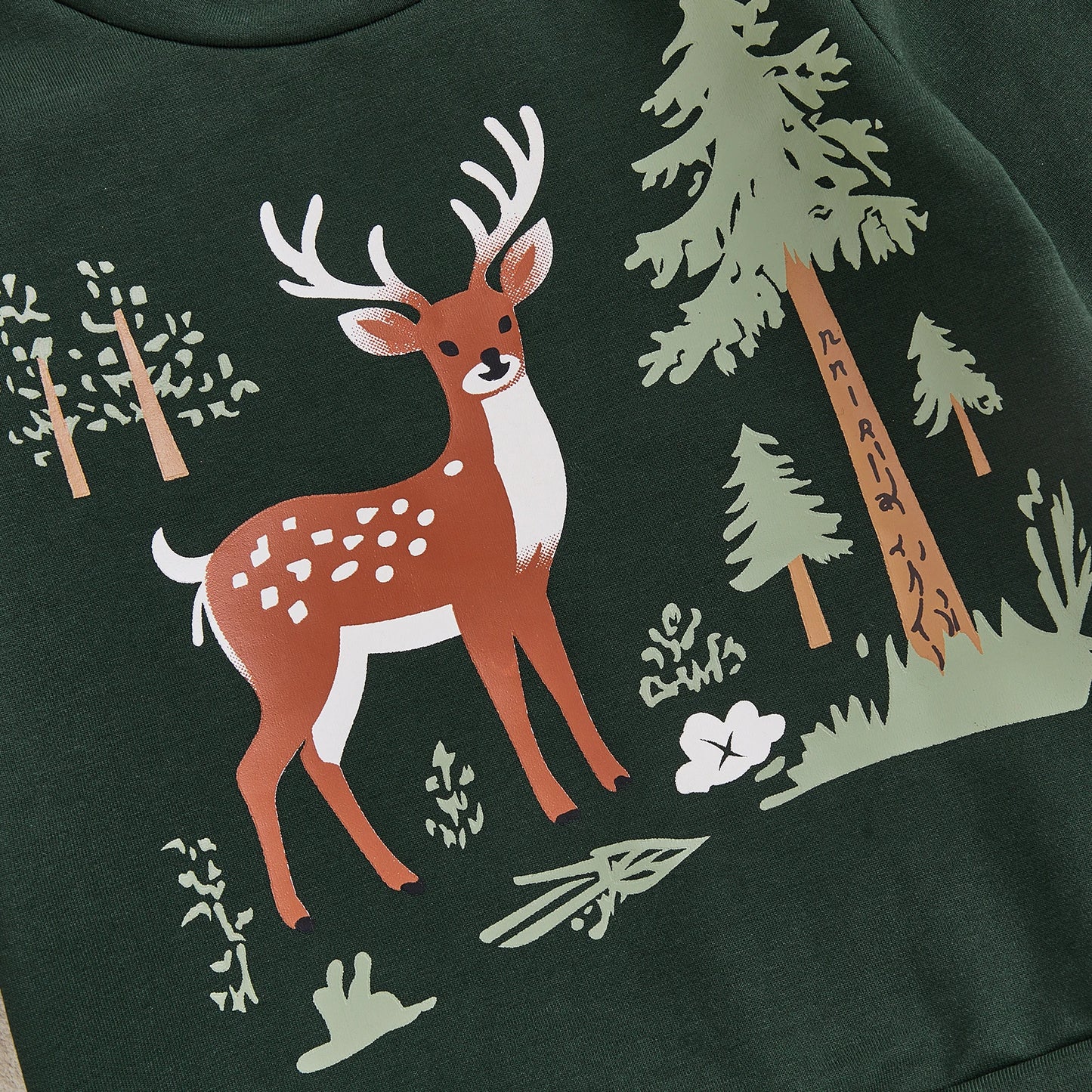 Baby Toddler Boys 2Pcs Christmas Clothes Reindeer Tree Winter Print Long Sleeve Round Neck Pullover Elastic Waist Long Jogger Pants