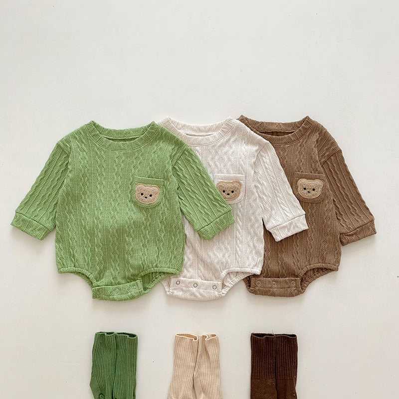 Long Sleeve Boys One Piece Bodysuit Romper