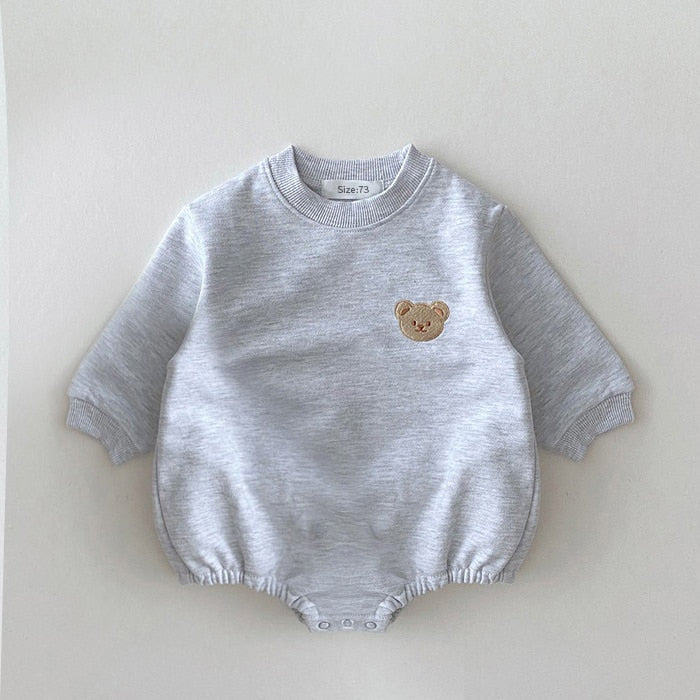 Teddy Bear Sweatshirt Bodysuit Romper