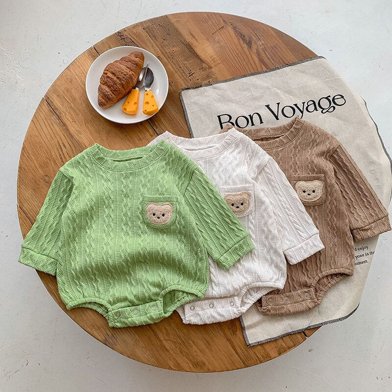 Long Sleeve Boys One Piece Bodysuit Romper