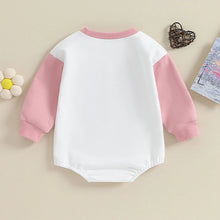 Load image into Gallery viewer, Baby Girls Romper Long Sleeve Letter Lil Sis Contrast Color Sleeve Jumpsuit
