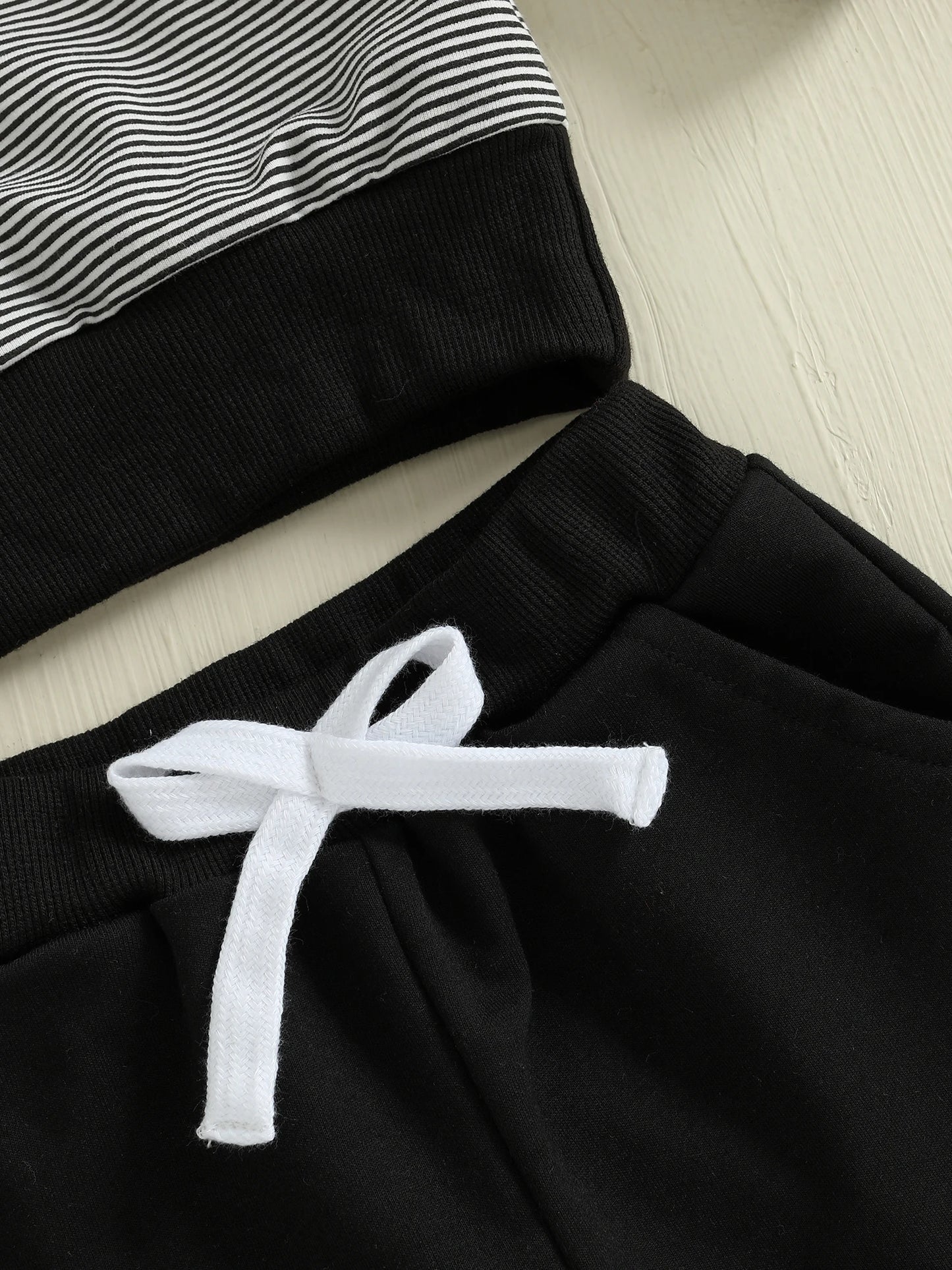 Baby Toddler Boys 2Pcs Halloween Outfit Ghost Embroidery Striped Long Sleeve Top with Pants Jogger Set