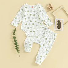 Load image into Gallery viewer, Baby Toddler Boys Girls 2Pcs Bear Print Outfit Long Sleeve Crewneck Romper Elastic Pants Set

